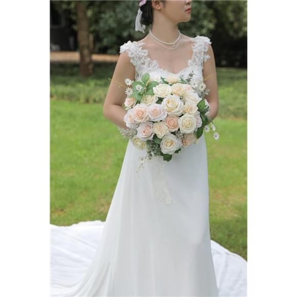 Artificial Flowers Box Set Gradient Color Foam Silk Fake with Stems DIY Wedding - Picture 2 of 6